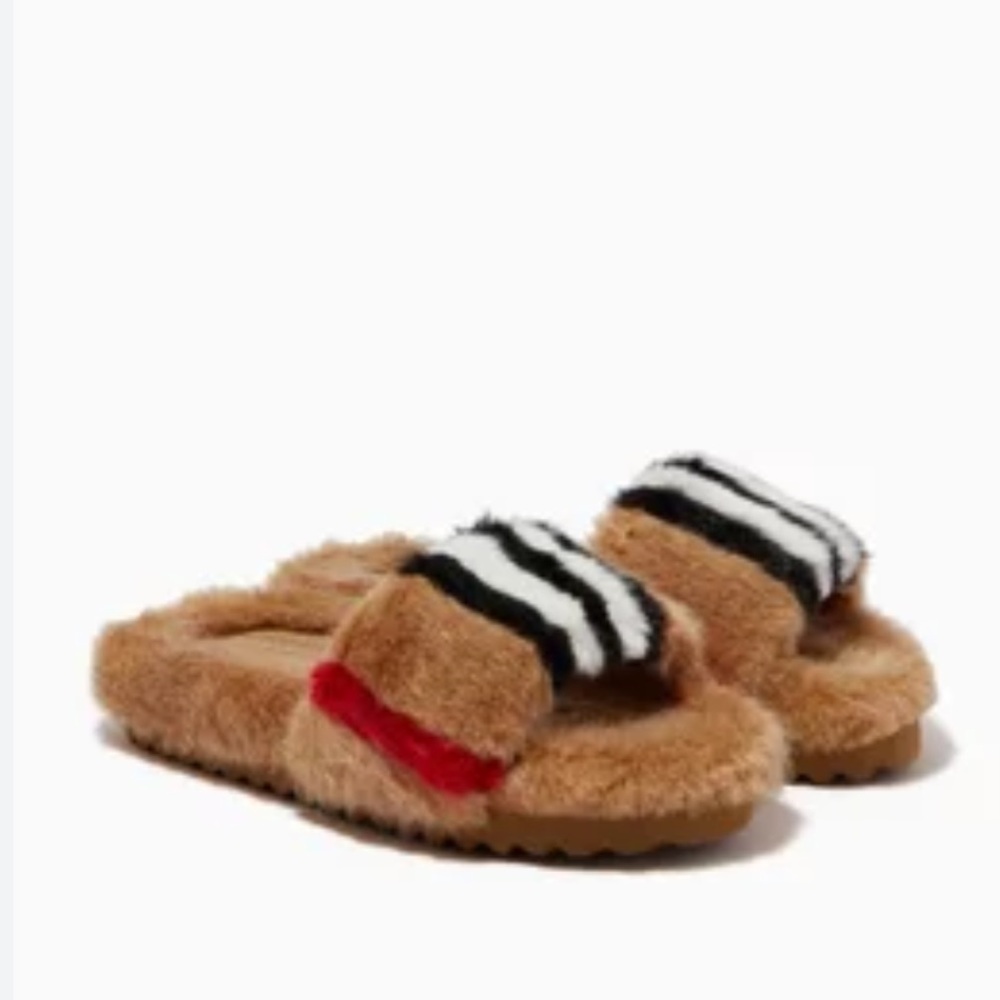 Burberry Hockley Faux Fur Slipper Sandal